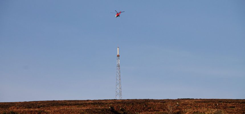 bilsdale new temporary tower north yorkshire radio tv dab transmitter